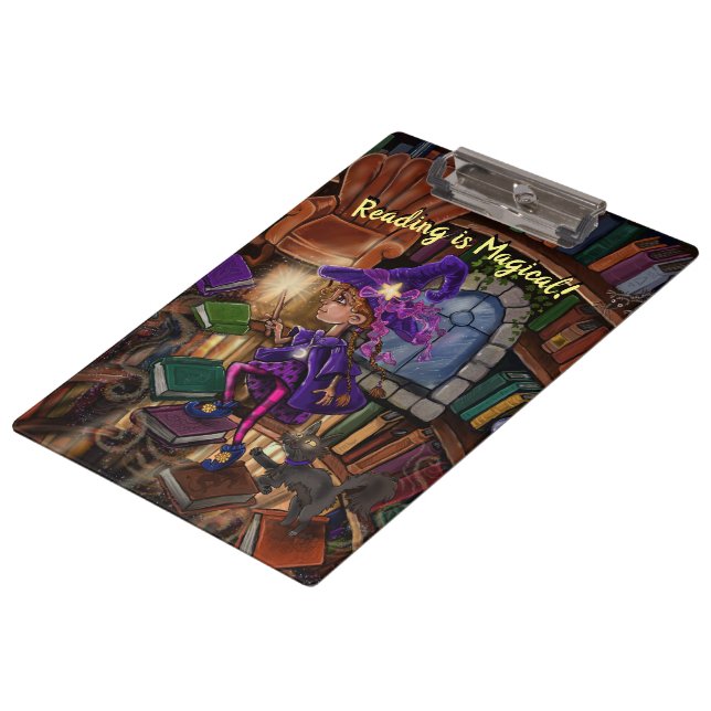 Magic In the Library 'Reading is Magical' Clipboard (Angled)
