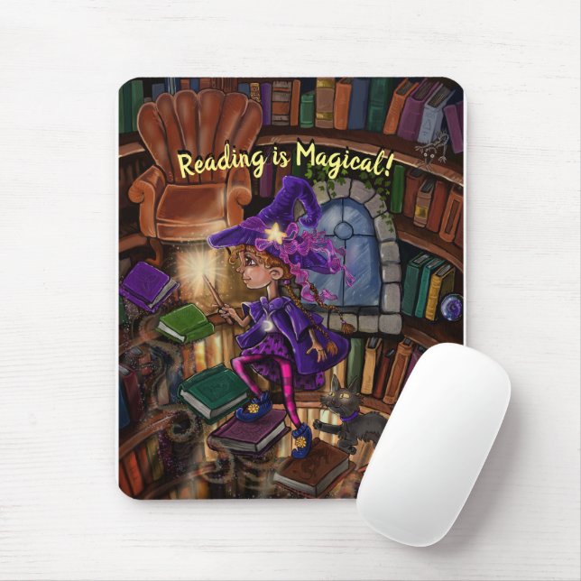 Magic In the Library 'Reading is Magical' Mouse Pad (With Mouse)