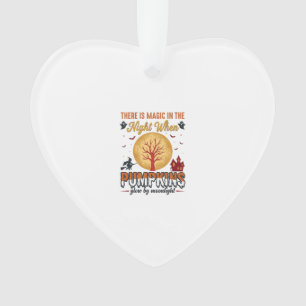 Magic in the Night Halloween Pumpkins Vintage Desi Ornament