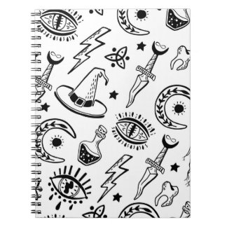Magic Ink Drawing Seamless Pattern Notebook