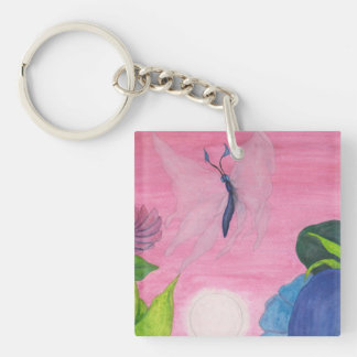 Magic Insect Butterfly Transformation Illustration Keychain