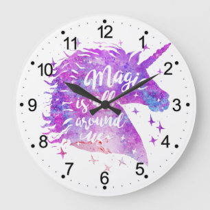 Magic is all around us - Choose background color Large Clock