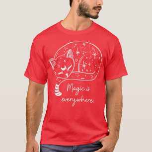 Magic Is Everywhere Cat Witchy Tee Funny Aesthetic