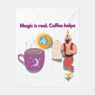 Magic Is Real, Coffee Helps – Cozy Wizard Blanket