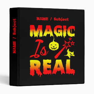 Magic Is Real Halloween Pumpkin Witch Spell Wand Binder