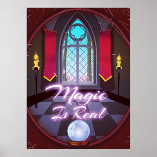 Magic Is Real inspirational quote cartoon Poster
