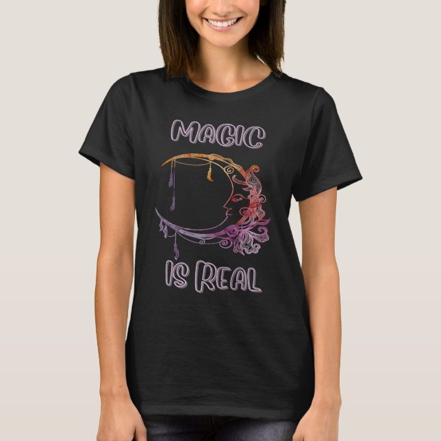 MAGIC IS REAL Raglan Baseball T-Shirt (Front)