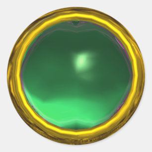 MAGIC JADE , bright vibrant yellow green Classic Round Sticker