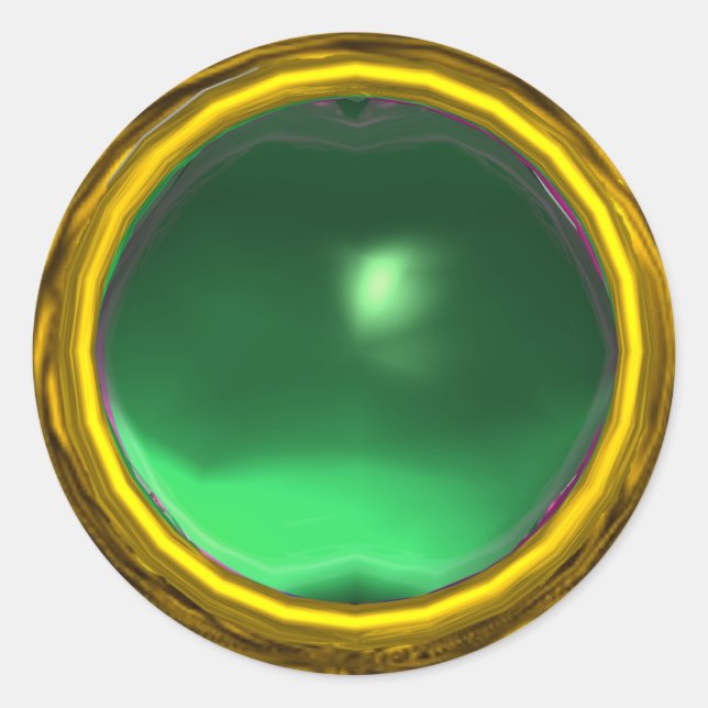 MAGIC JADE , bright vibrant yellow green Classic Round Sticker (Front)