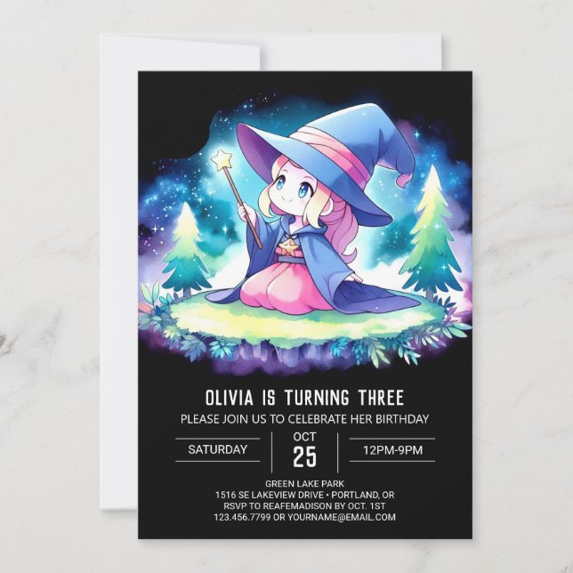 Magic Kids Wizard Birthday Invitation (Front)