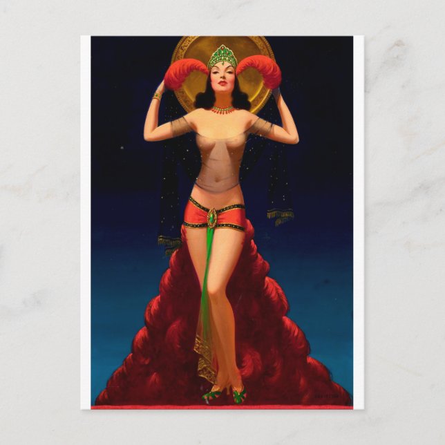 Magic Lady Pulp Pin Up Postcard (Front)
