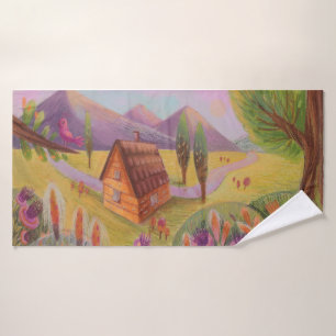 magic lanscape  bath towel set