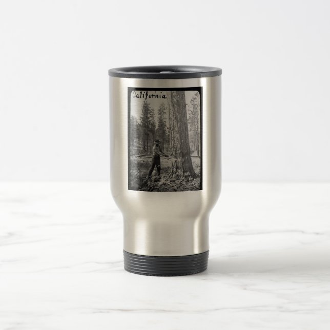 Magic Lantern Lumberjack Logging in Butte Valley Travel Mug (Center)
