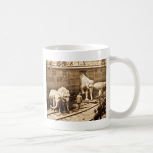 Magic Lantern Slide Ringling Bros Elephant Train Coffee Mug