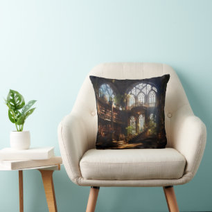 Magic Library Throw Pillow