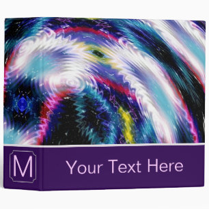 Magic Light Galaxy. Custom Monogram Binder