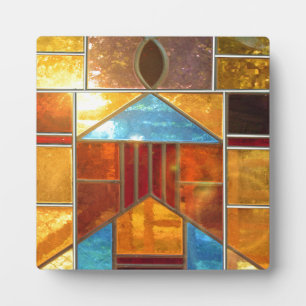 Magic light pouring from the windows of the Church Plaque