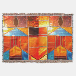 Magic light pouring from the windows of the Church Throw Blanket