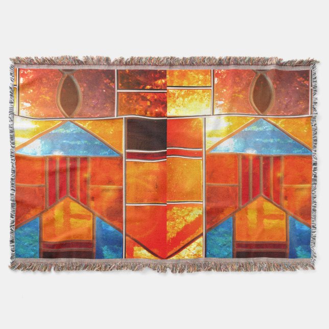Magic light pouring from the windows of the Church Throw Blanket (Front)