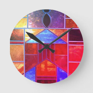 Magic light pouring from the windows round clock