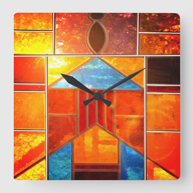 Magic light pouring from the windows square wall clock (Front)