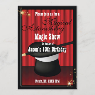 Magic Magician Birthday Party Custom Invitation