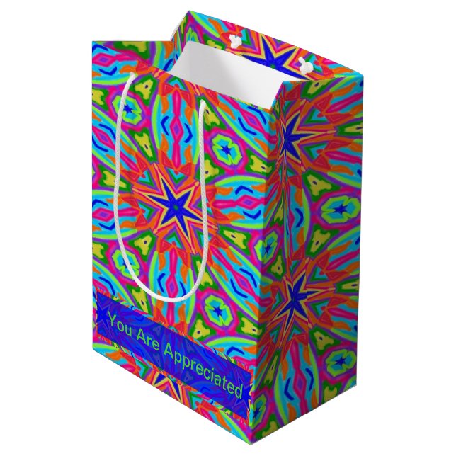 Magic Marker Stars Medium Gift Bag (Back Angled)