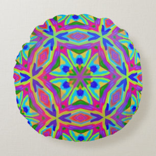 Magic Markers Mandala Round Pillow