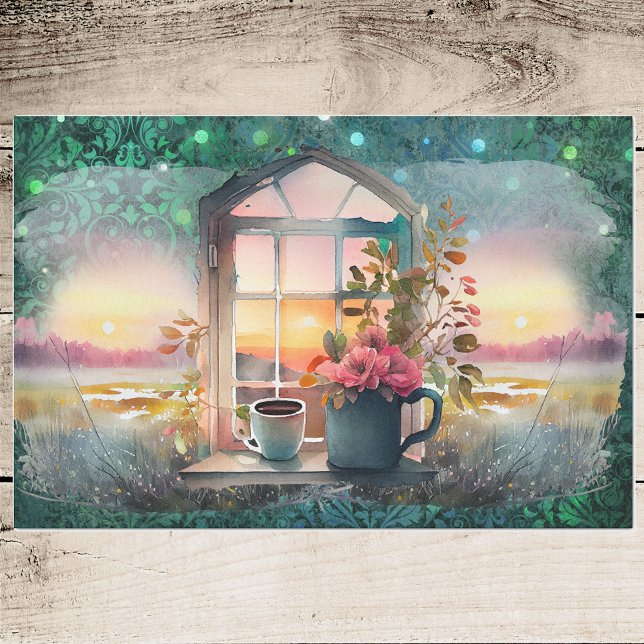 Magic Marsh Morning - Coffee n Flowers in Window Tissue Paper (Creator Uploaded)