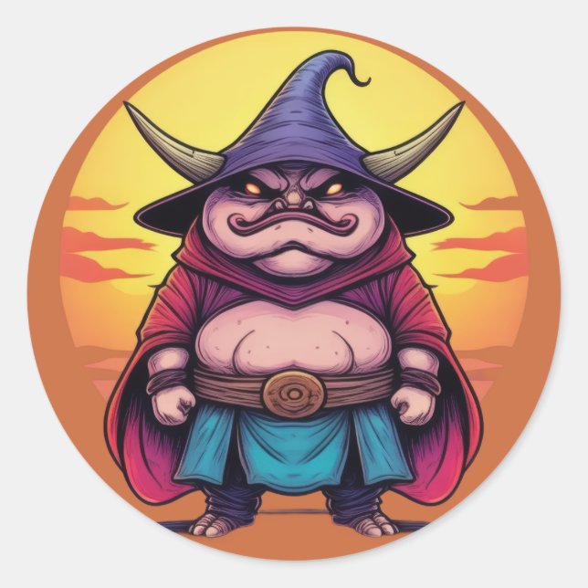 Magic Master Mushroom Minion Classic Round Sticker (Front)