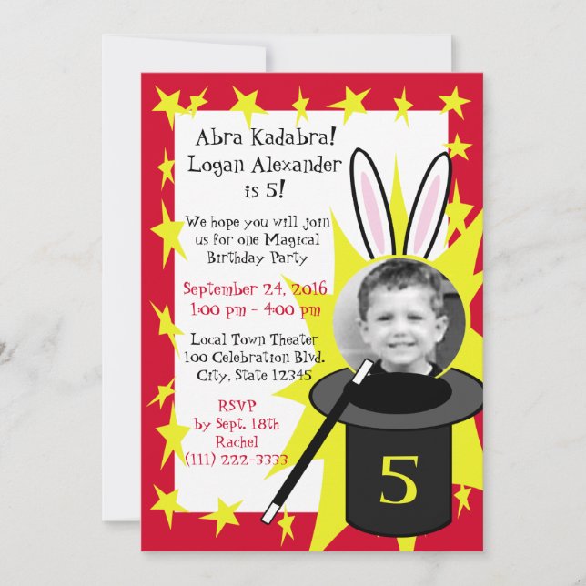 Magic Me Birthday Invitation (Front)