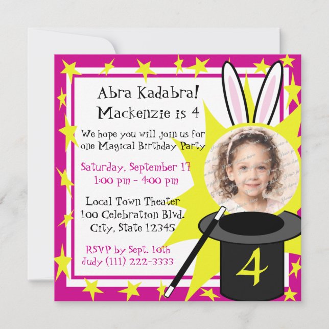 Magic Me Photo Invitation (Front)