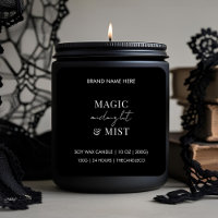 Magic Midnight & Mist Candle Label | Custom Black