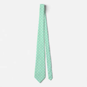 Magic Mint and White Polka Dot Pattern Tie