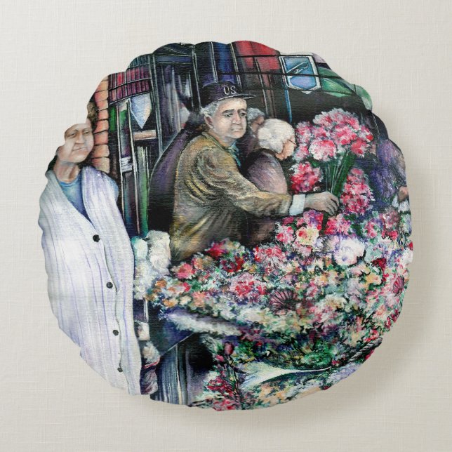 Magic Moment in Misloc Market Round Pillow (Front)