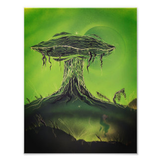 Magic Morel Mushroom Moon Photo Print