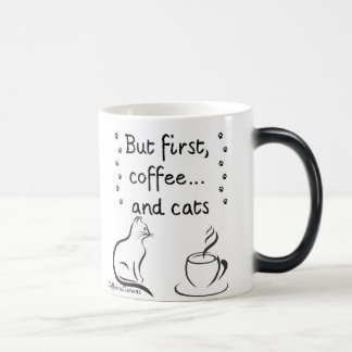 Magic Morning Coffee & Cat Vibes – Cute Minimalist Mug