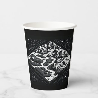 Magic Mountain Map Paper Cups