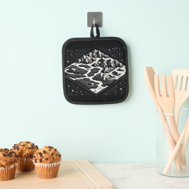 Magic Mountain Map Pot Holder (Insitu(Hanging))