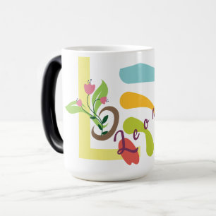 Magic Mug à café Monogram sur mesure avec design floral