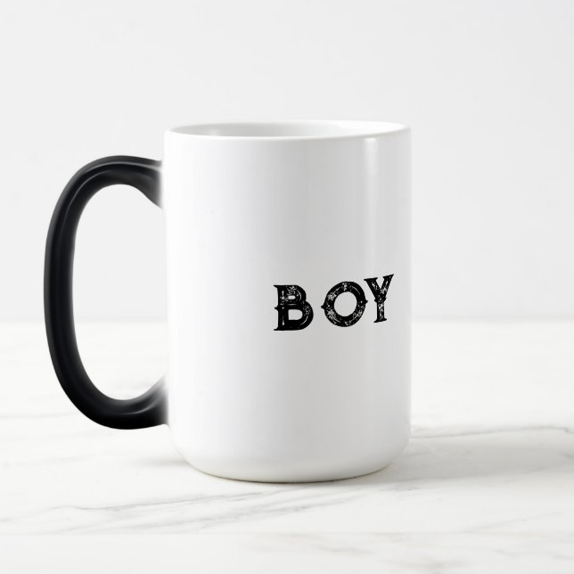 Magic Mug Morphing Personnalisé - "Garçon" Nom Texte Rév (Gauche)