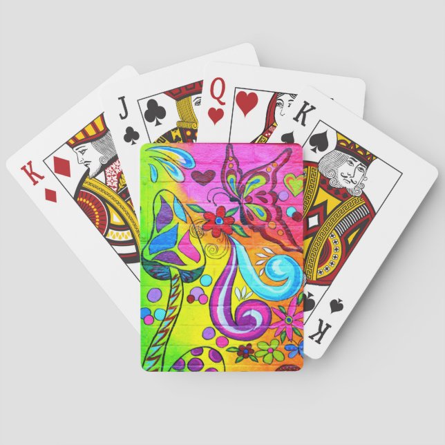 magic mushroom butterfly playing cards (Back)