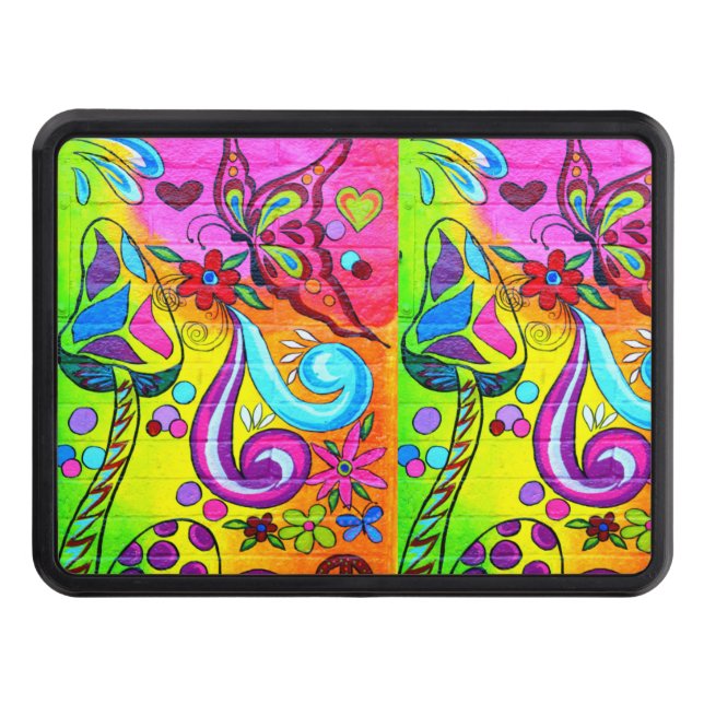 magic mushroom butterfly trailer hitch trailer hitch cover (Front)