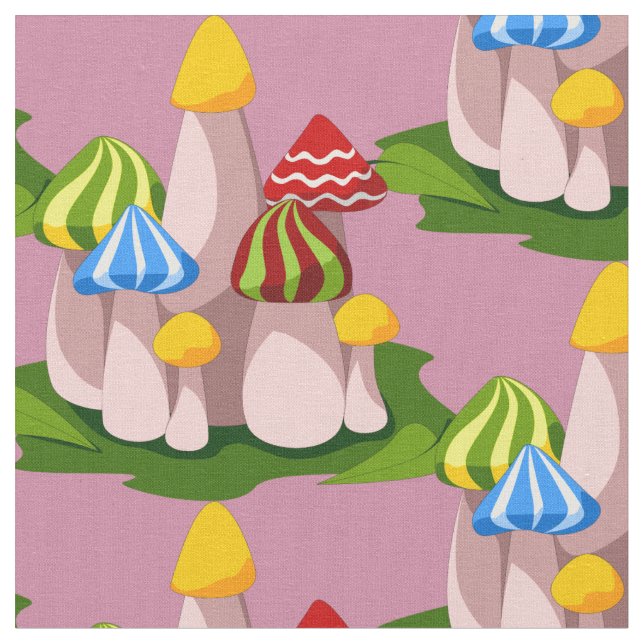 Magic Mushroom Cathedral Thunder_Cove  Fabric (Close Up)