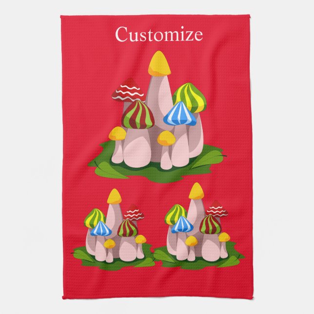 Magic Mushroom Cathedral Thunder_Cove Kitchen Towel (Vertical)