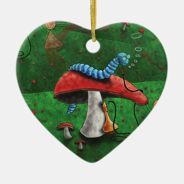 Magic Mushroom Ceramic Ornament (Front)