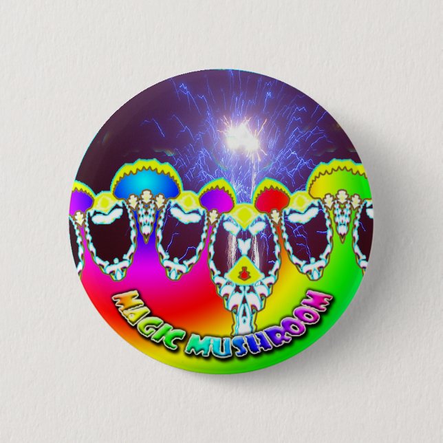 magic-mushroom-fireworks 2 inch round button (Front)