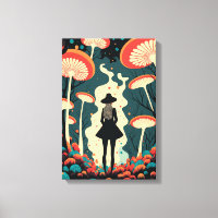 Magic Mushroom Forest Canvas Print | Trippy Art
