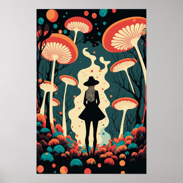 Magic Mushroom Forest Poster | Trippy Art 1 (Front)