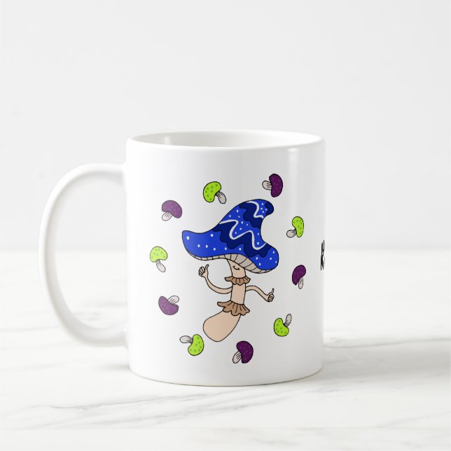 Magic Mushroom Lover Weird Strange custom name Coffee Mug (Left)